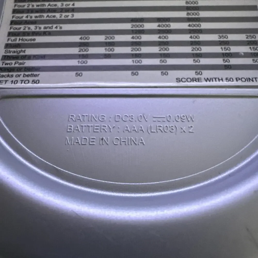 Mega Screen 7 In 1 Poker Large Screen Hand Held Video Electronic Game Fun TESTED